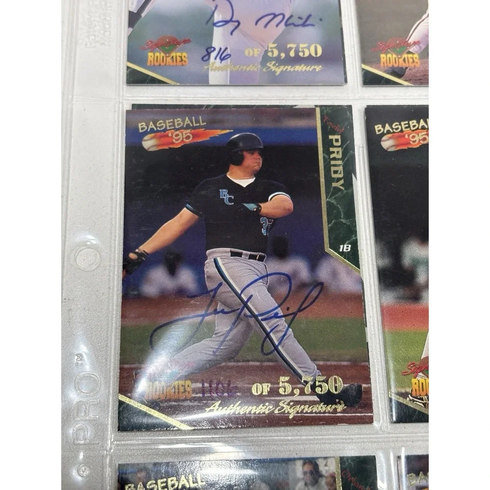 Lot Of 16‎ Autographed Baseball Cards Signatures Rookies 1995